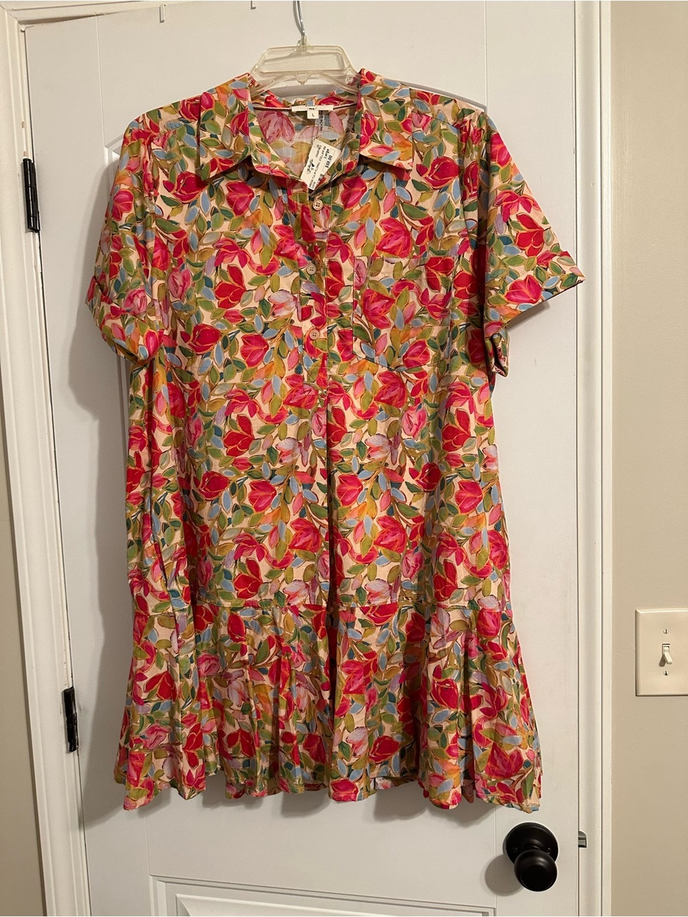 Royal Robbins Multicolor Floral Button-Front Mini Dress